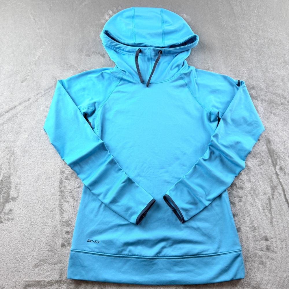Nike Pro Hyperwarm Women's XS Dri-FIT Hoodie Blue Pullover Scuba Neck 548766-408